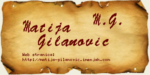 Matija Gilanović vizit kartica
